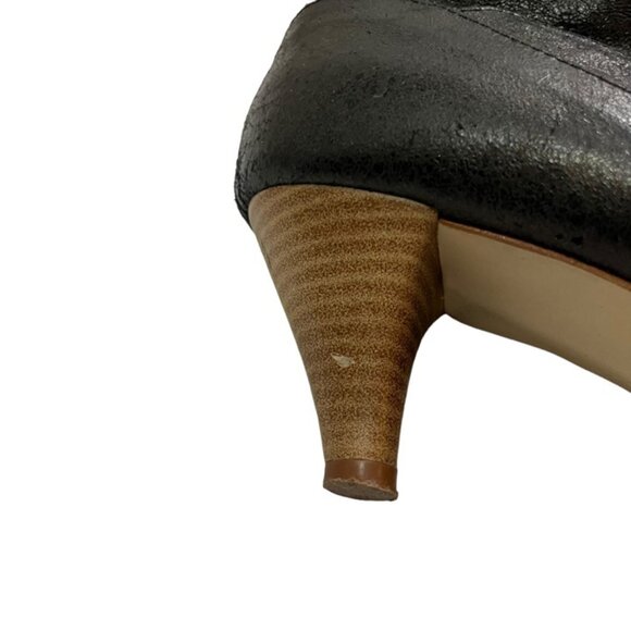 Dune ankle boots women's 39 US 8-8.5 gray shimmer booties kitten heel round toe - Picture 6 of 8